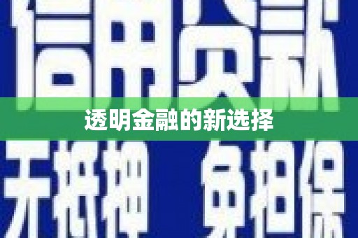 荷塘透明金融的新选择