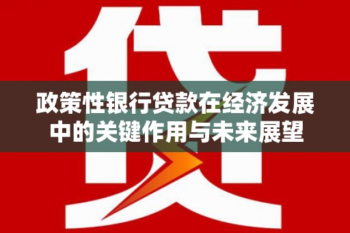 太平政策性银行贷款在经济发展中的关键作用与未来展望