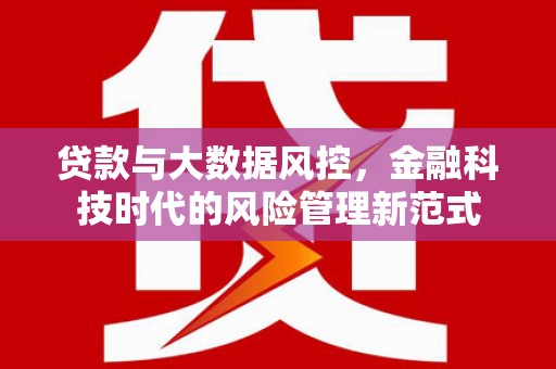 甘井子贷款与大数据风控，金融科技时代的风险管理新范式