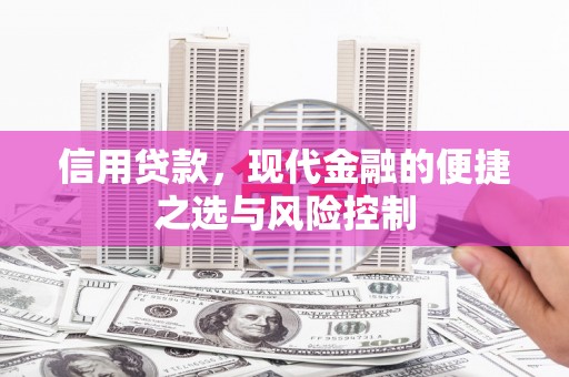 临县信用贷款，现代金融的便捷之选与风险控制