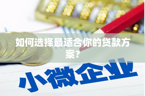 颍州如何选择最适合你的贷款方案？